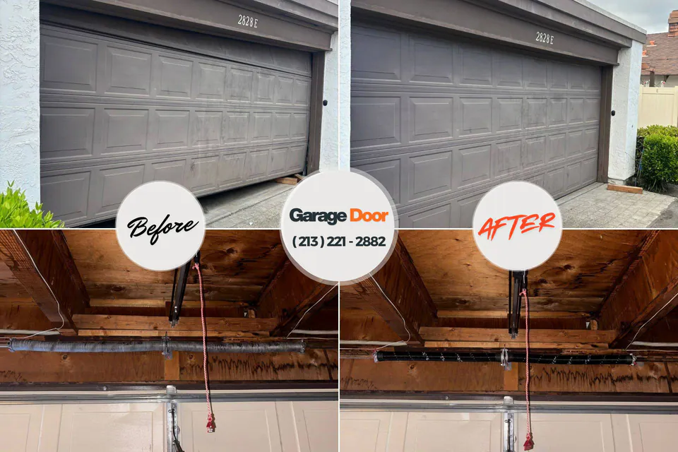 Before and after: garage door repair Wellford, SC